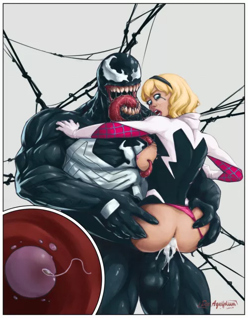 Venom's blonde prize (DeeAquifolium) [Marvel Comics] by EnigmusPrime