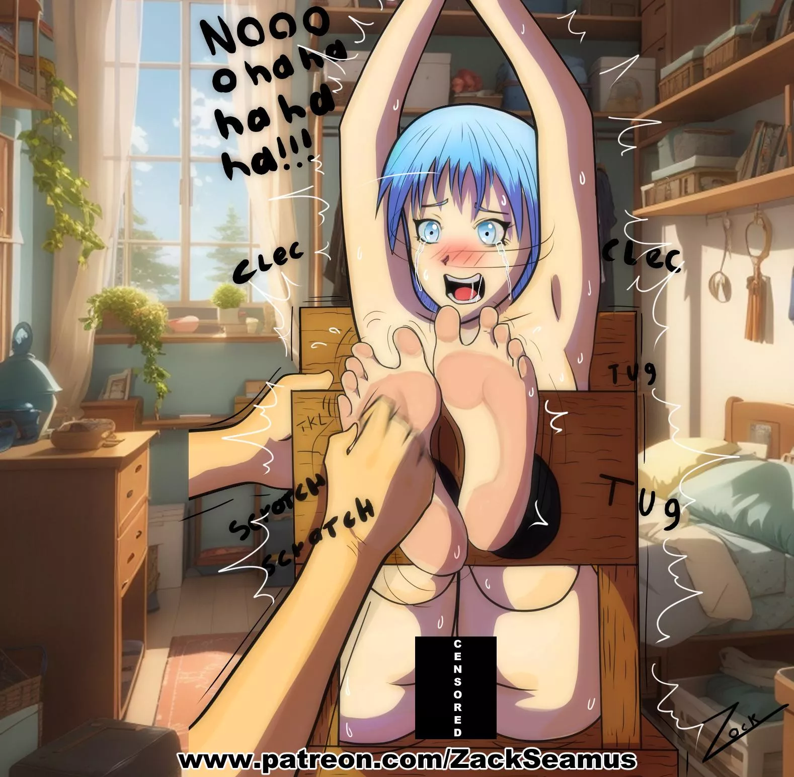 Blue haired OC Censored Remaster posted by zackseamus