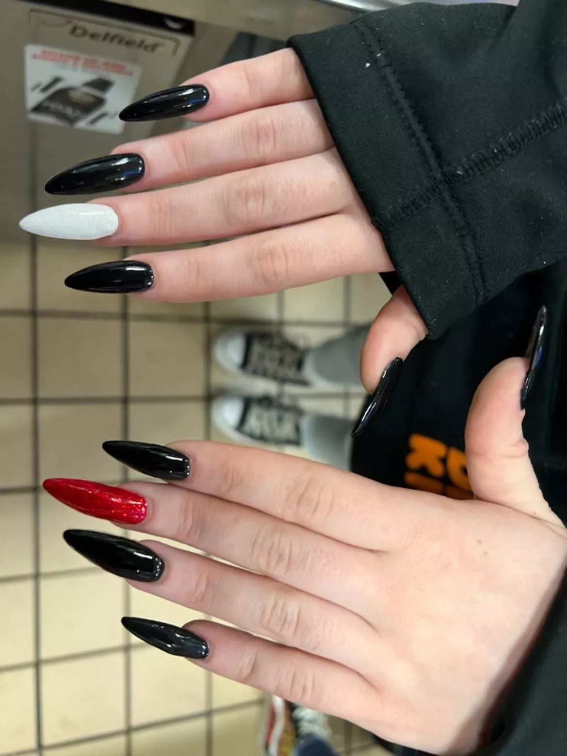 Finally got a pic of my crush’s nails 🥵🖤💅 posted by lack_of_reality