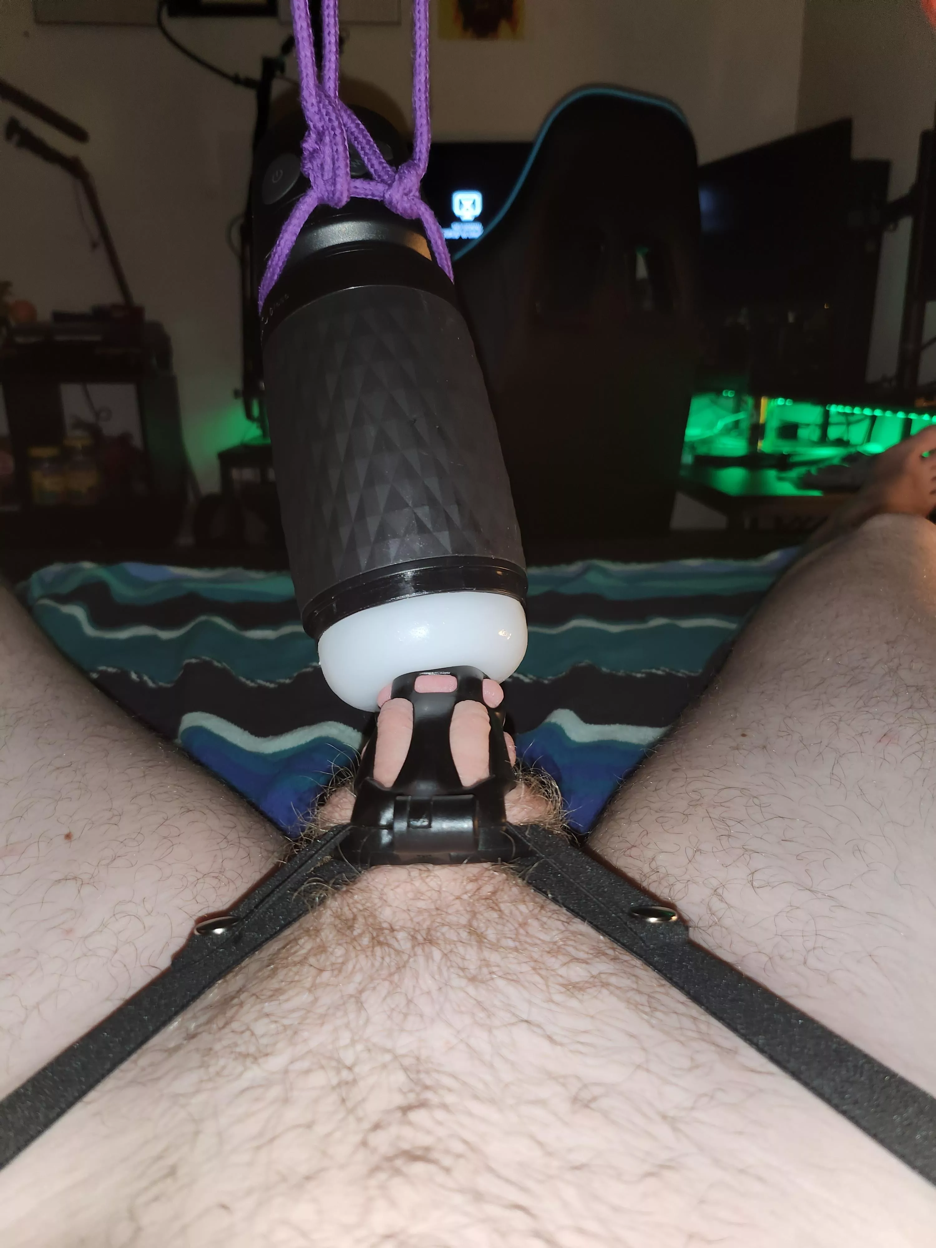 Getting ready for another unlocked tease and edge session from my domme with auto here... here's to hoping I don't accidentally cum again this time! posted by OneHellaGreedySteak