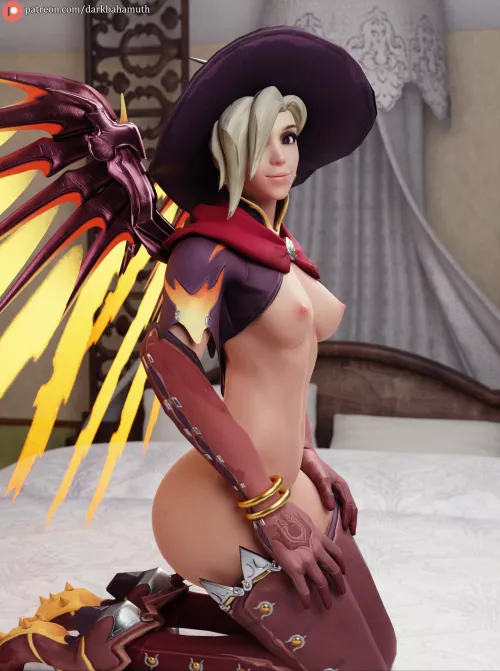 Mercy pinup (Darkbahamuth) by Darkbahamuthh