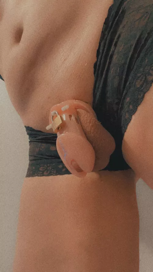 My first cage!! Halfway through Locktober still going strong 🩷😇🔒 by BecomingBritney