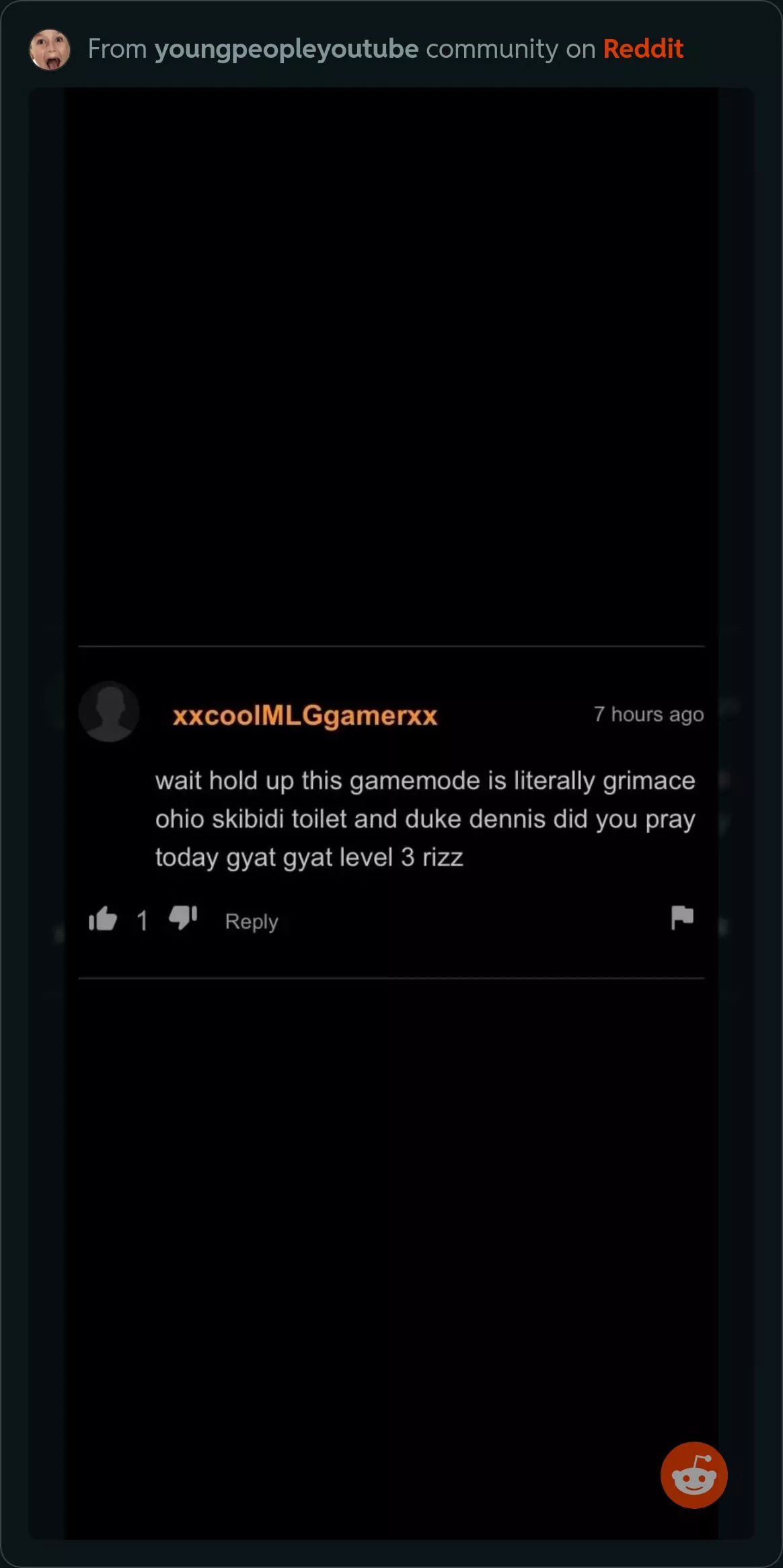 satirical comment posted by iforgormypaswod