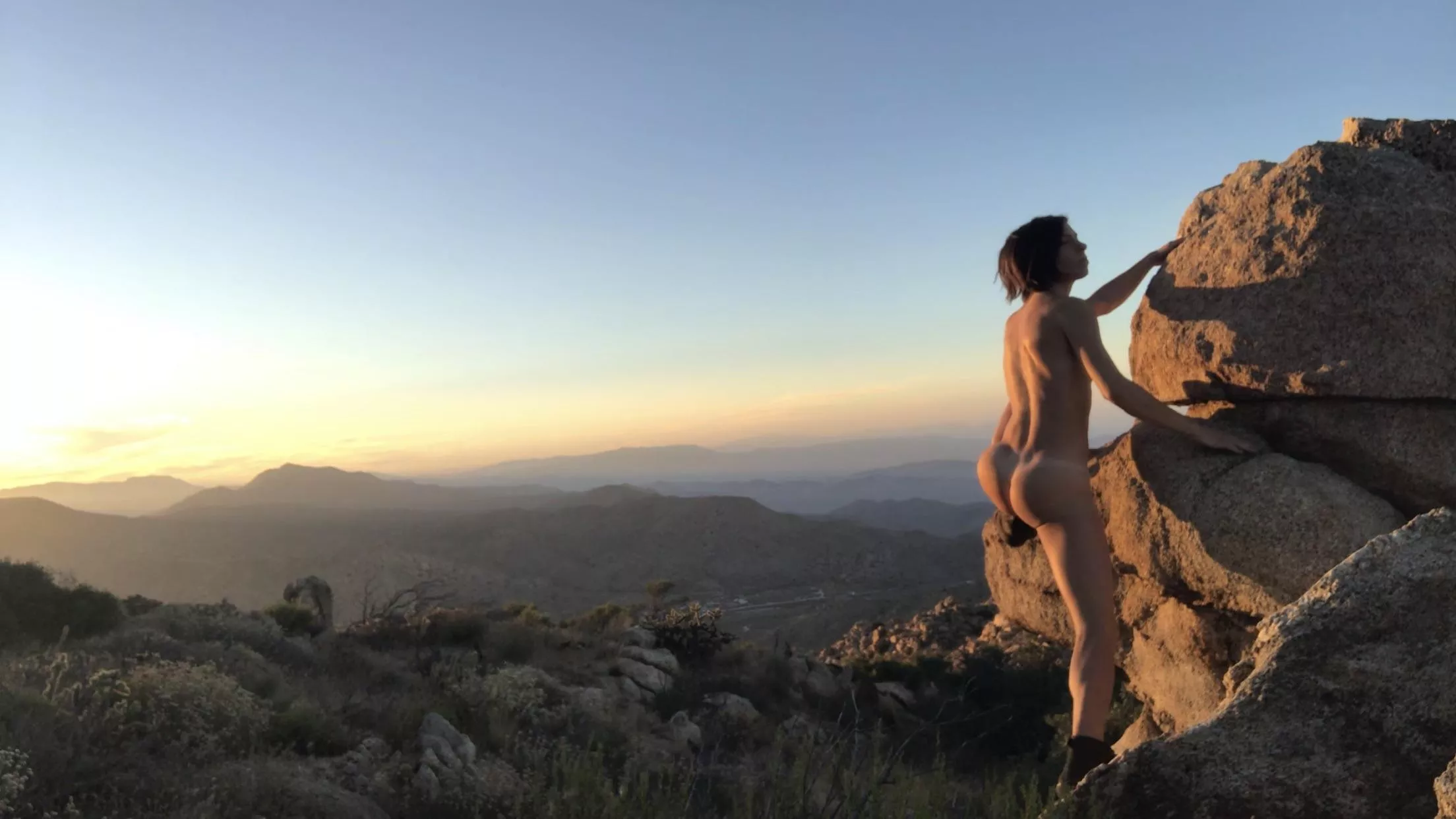 Some play time at sunset! This was RIGHT before the viewing of a massive comet ☄️ posted by LizBeCheeky