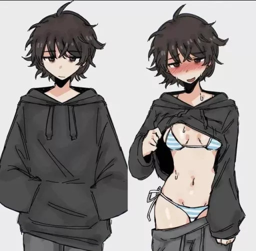 Boyish girl shows off by Schinobunny