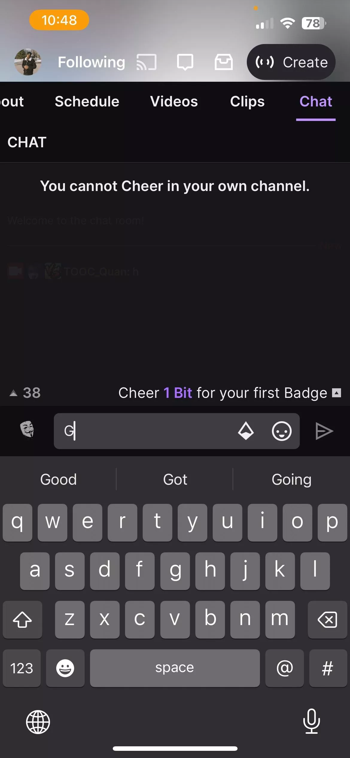 Chat glitch posted by Quan_Mi