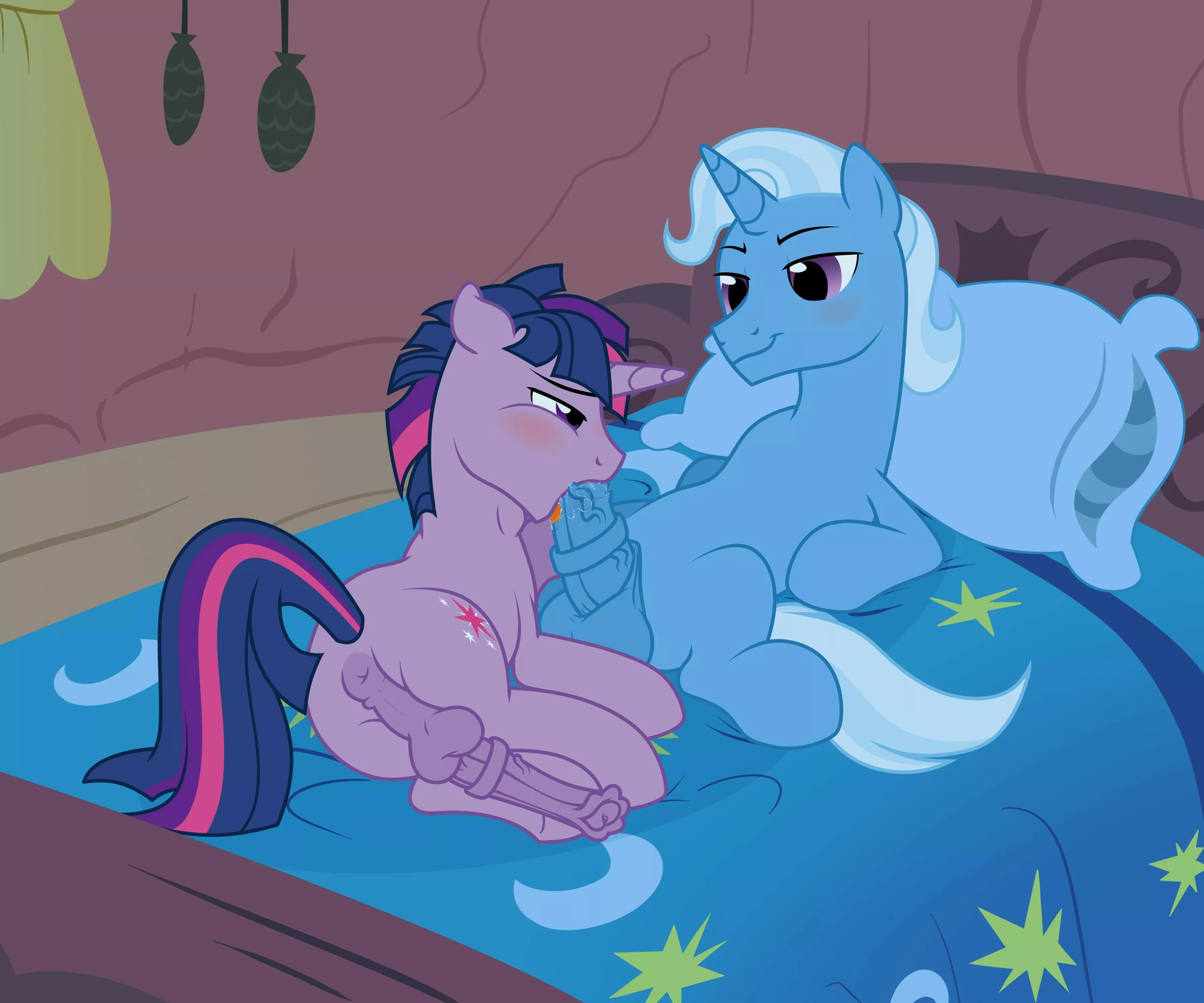 Dusk Shine sucking off Trixie (artist:nika-rain) posted by PonyClopAccount