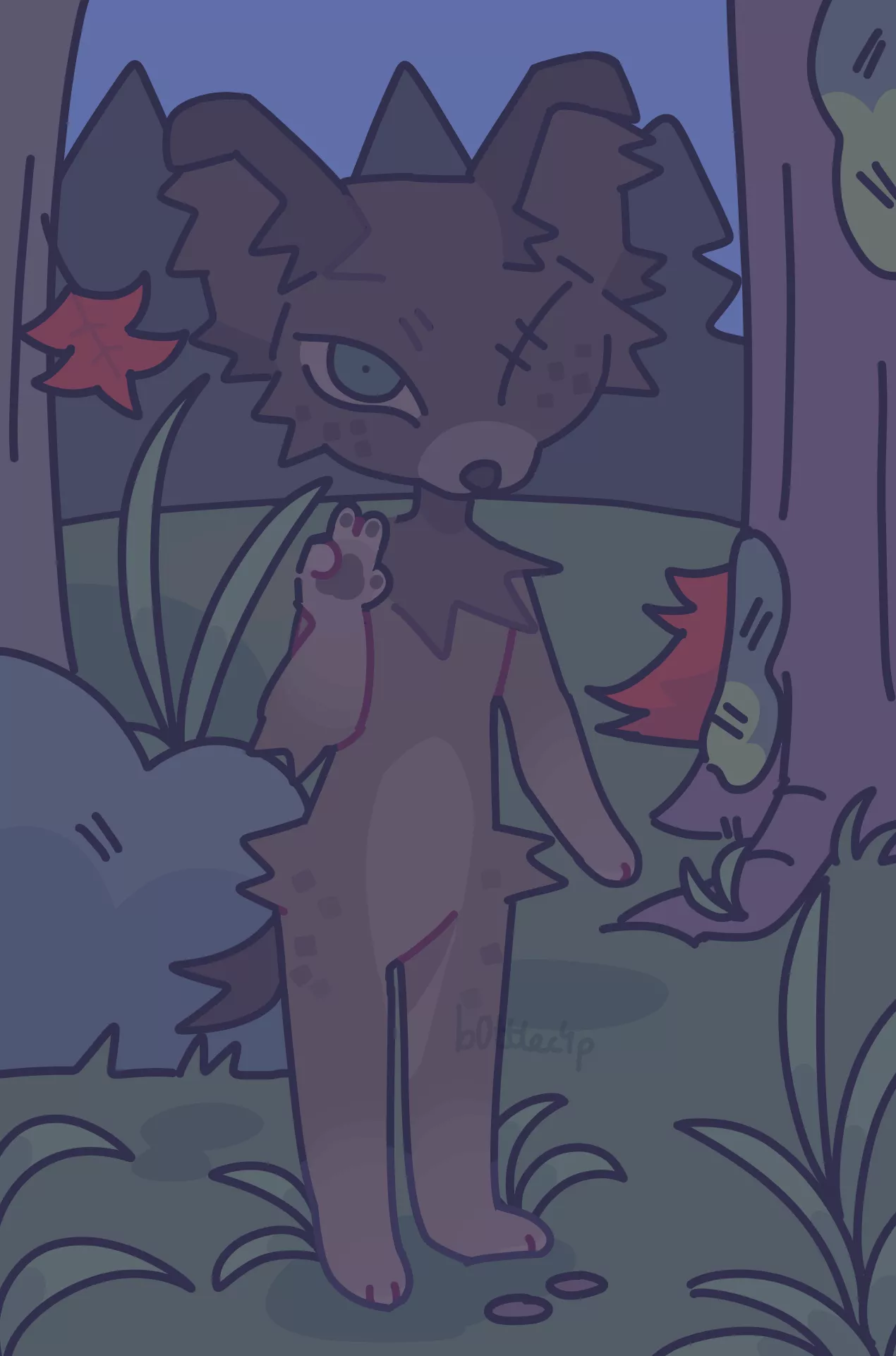 Meow in the forest posted by b0ttle_c4p