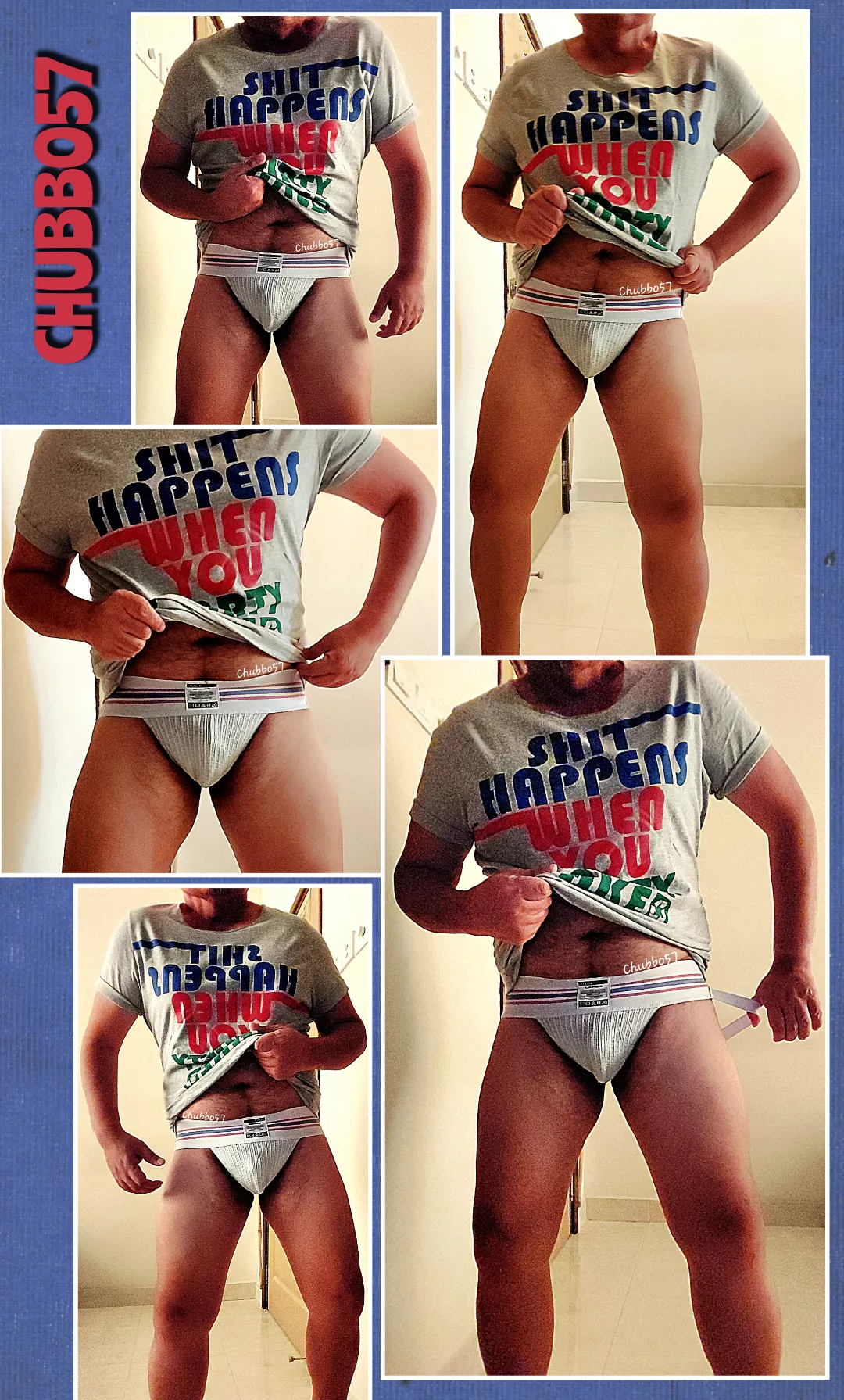 Remember those Undergear print catalogues in the 90s? Here I am, emulating the layout... What do you think? 😉🍹🏄‍♂️🚘🌴😎 posted by chubbo57