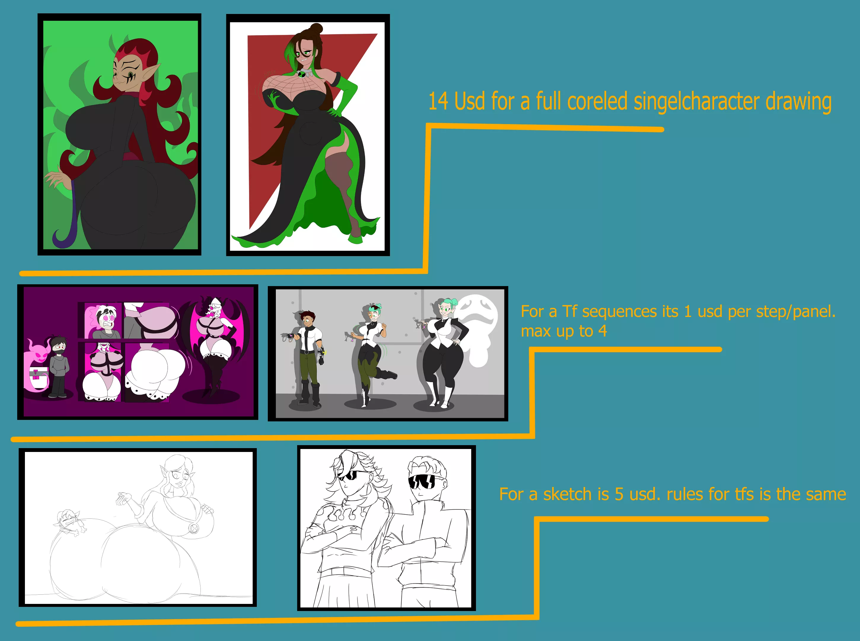 i wanted to share my commision sheet. if anyone is interested just Dm me posted by Dependent_Ad_6193