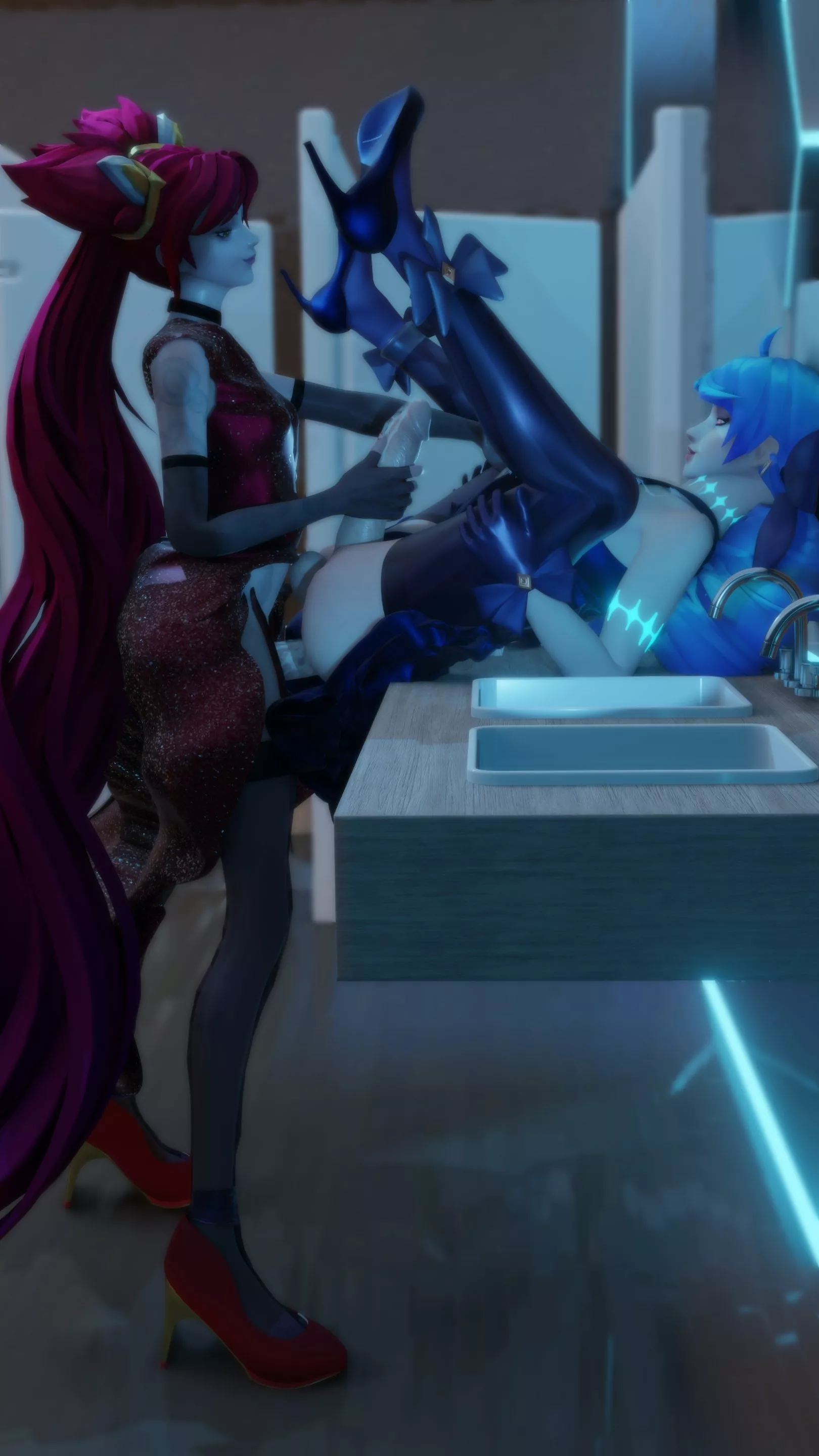 Jinx and Gwen having a quickie at the party. (Otaviox6) posted by Short-Ad224