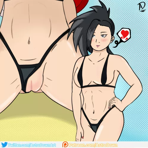 Momo Yaoyorozu in the Beach ( By AstroDownArt ) by Conten2077