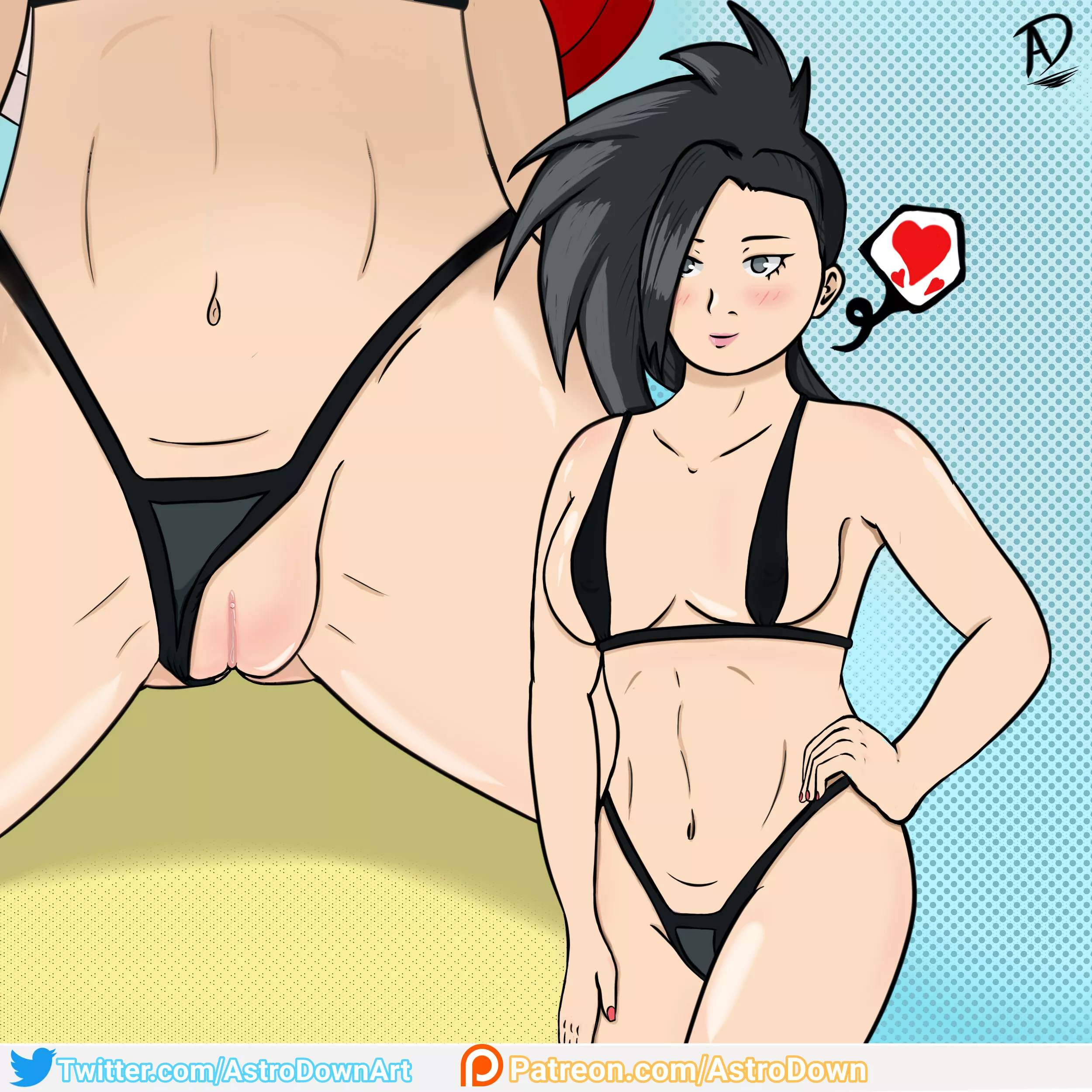Momo Yaoyorozu in the Beach ( By AstroDownArt ) posted by Conten2077