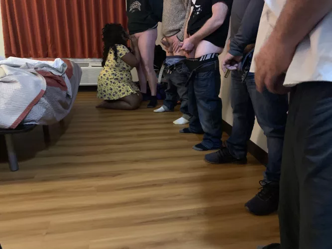 Someone asked if I do trains (gangbangs) yes, I love white dick! by TayTaySlays31