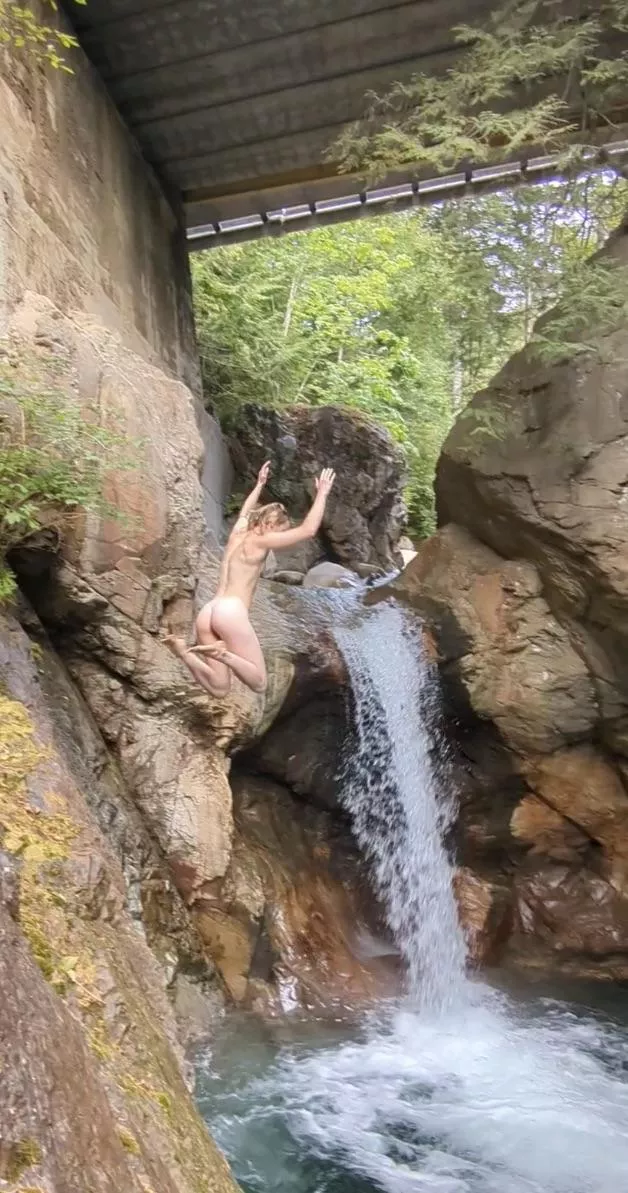 The only way to jump into a waterfall is naked posted by spicyforestnymph