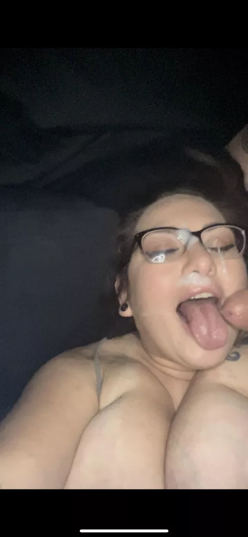 Are you cumming on my tits or my glasses? by Ouija_Queen