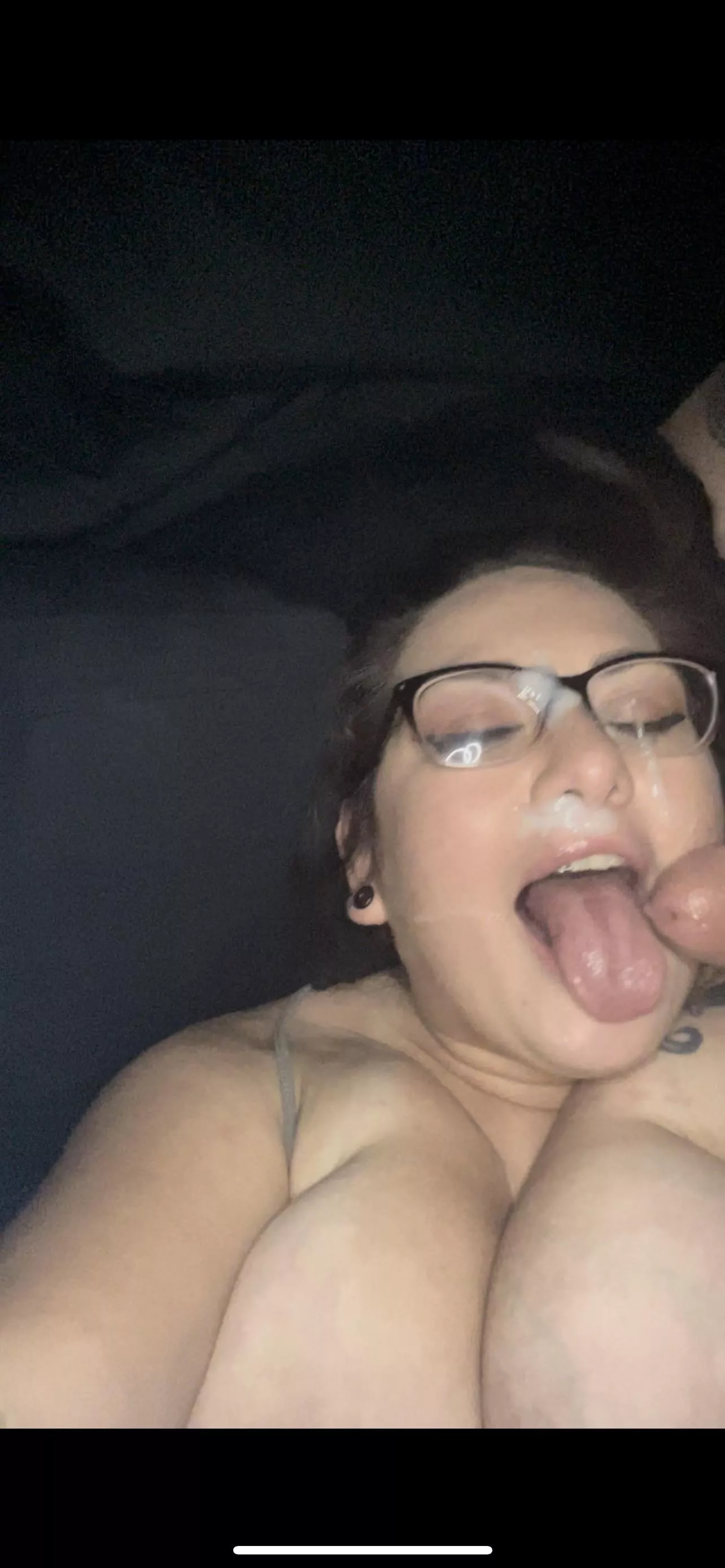 Are you cumming on my tits or my glasses? posted by Ouija_Queen