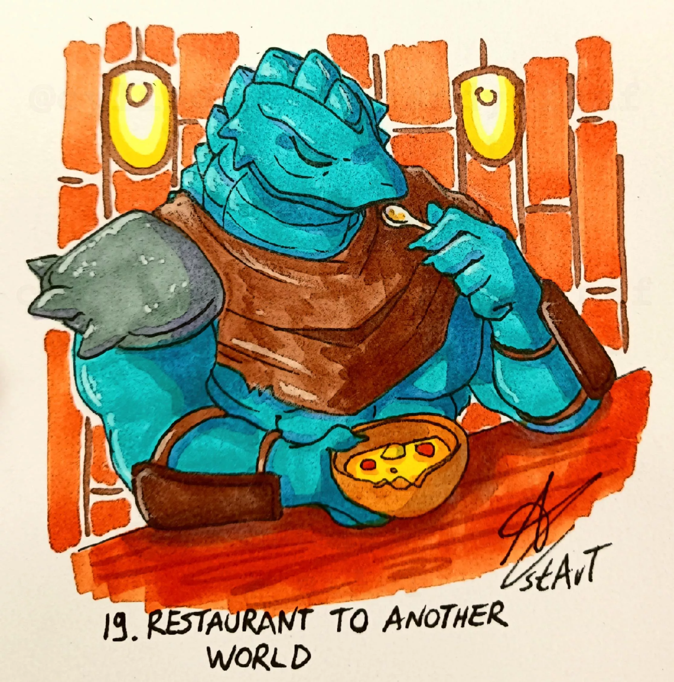 Day 19. Restaurant to Another World 🍲 [My art - Furktober 2023] posted by Cylinder_stArT