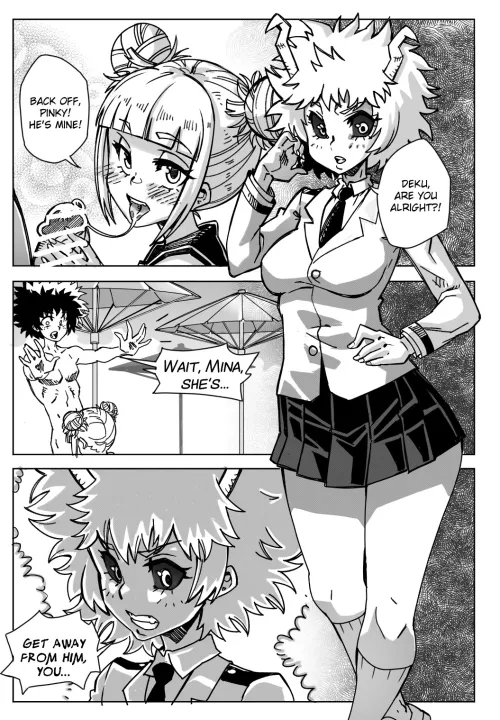 Mina gets angry at Toga for keeping Deku to herself... (Ongoing Pregnant Hero Academia comic by Mabeelz) by karenwindsor2