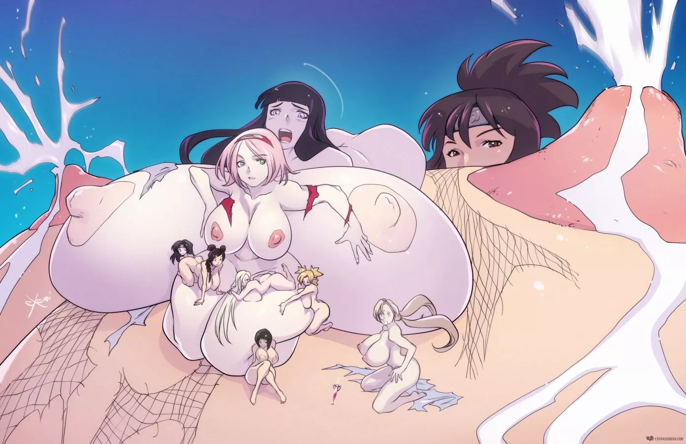 Mountains of Milk (BE, giantess, lactation, HUGE boobs, immobile, multiple girls) posted by Cezar_Nix