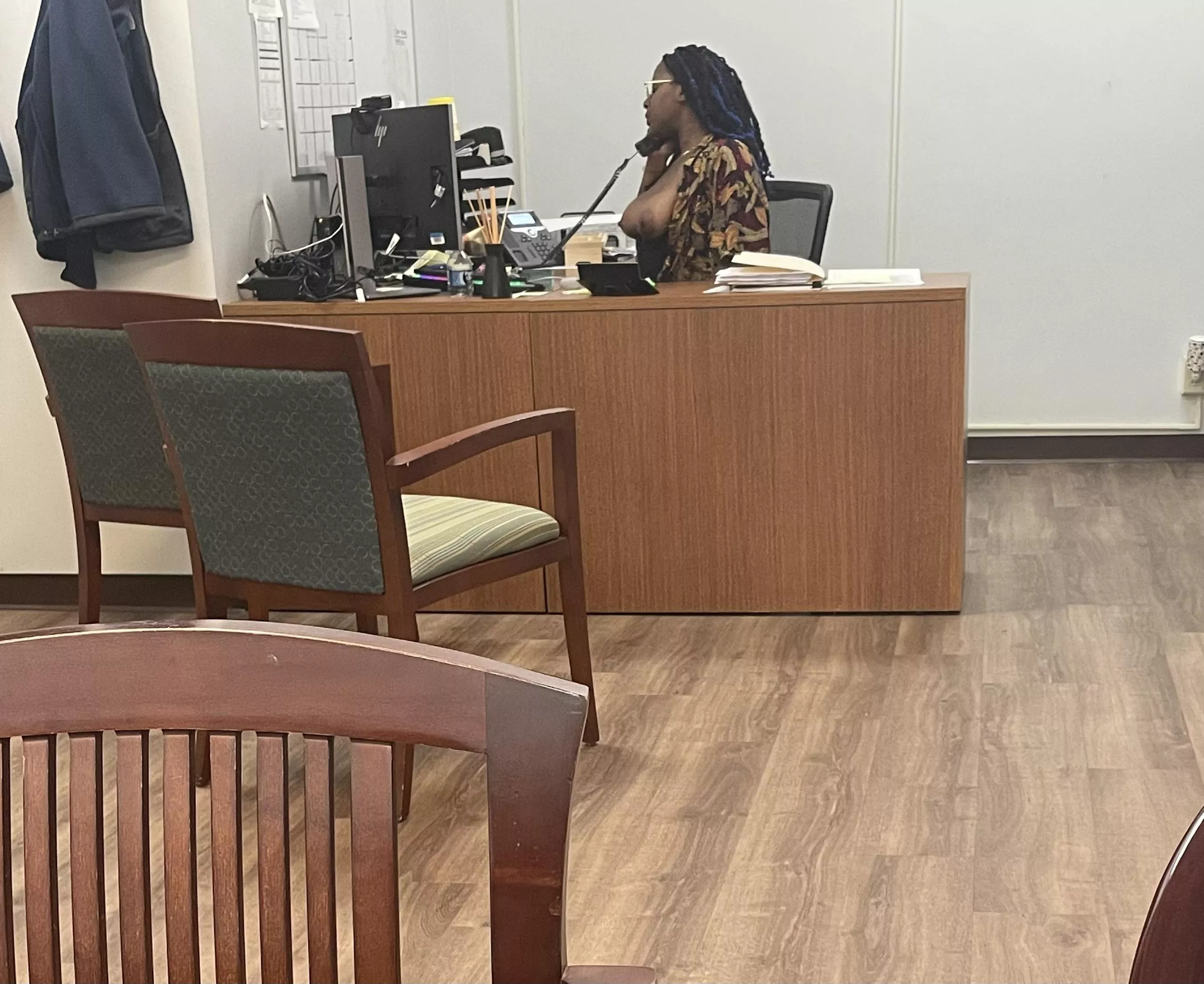 My nosy coworker caught me (f)rom across the room posted by melaningoodgirl