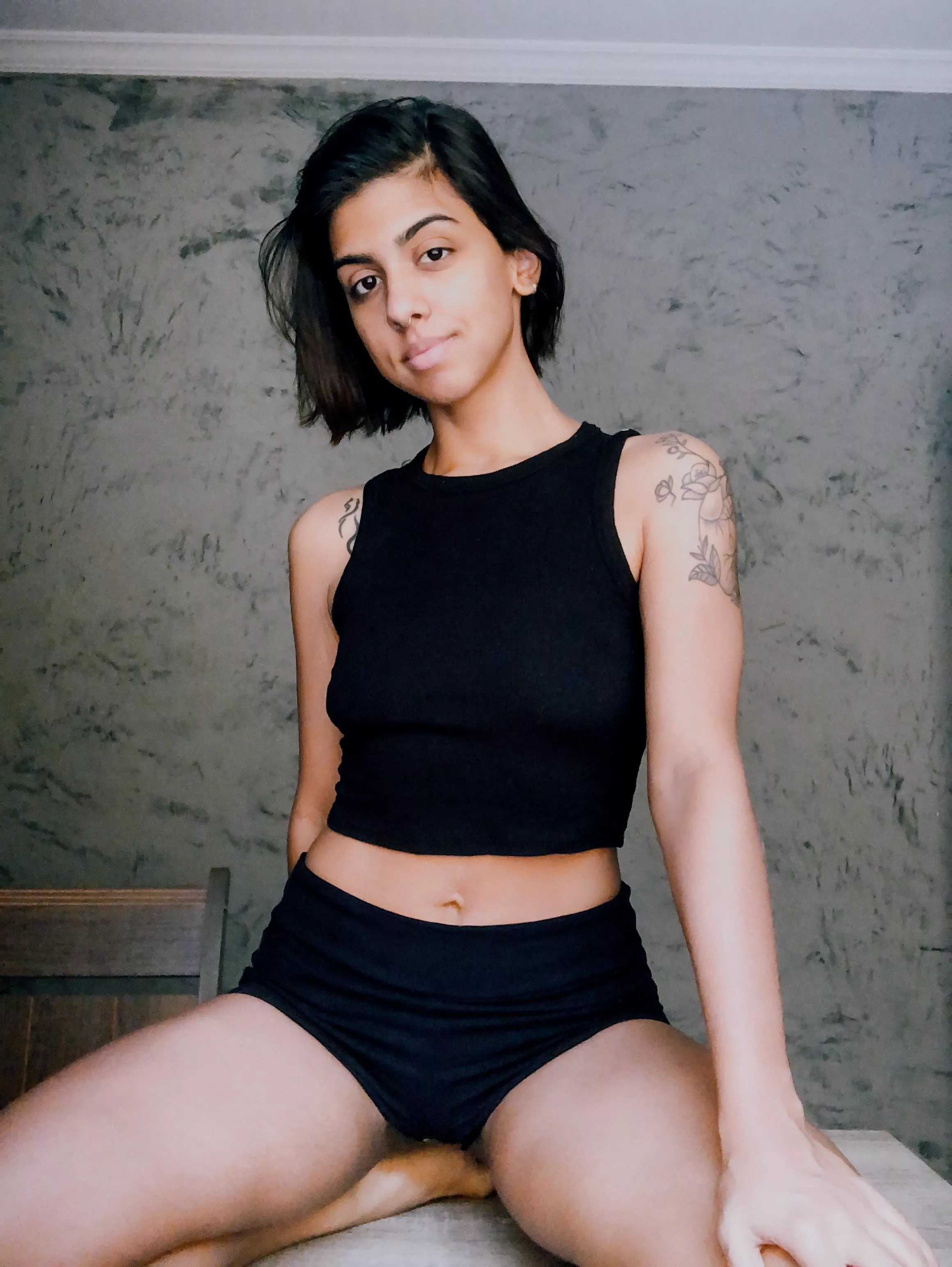 Black on Black. I love this cropped t-shirt posted by LiratrixMercury