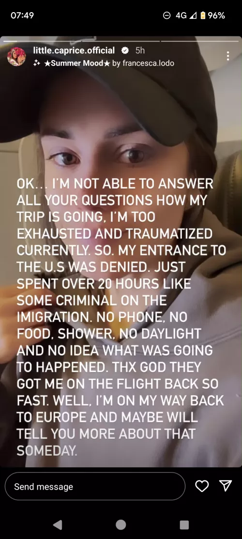 Caprice denied entry to the USA by padyirishman