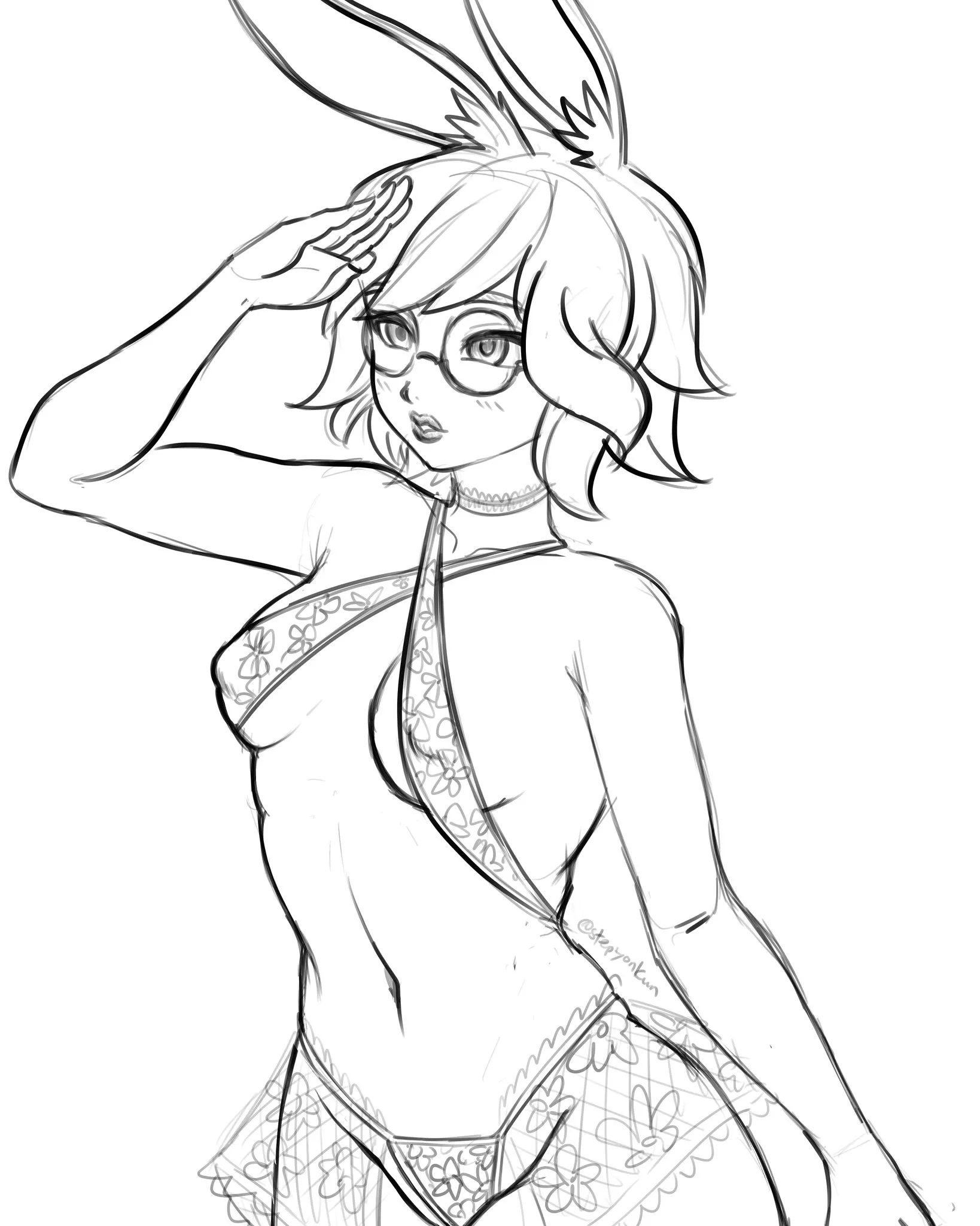 Cute sexy Rei sketch (Stepyon) posted by gifsundgirls