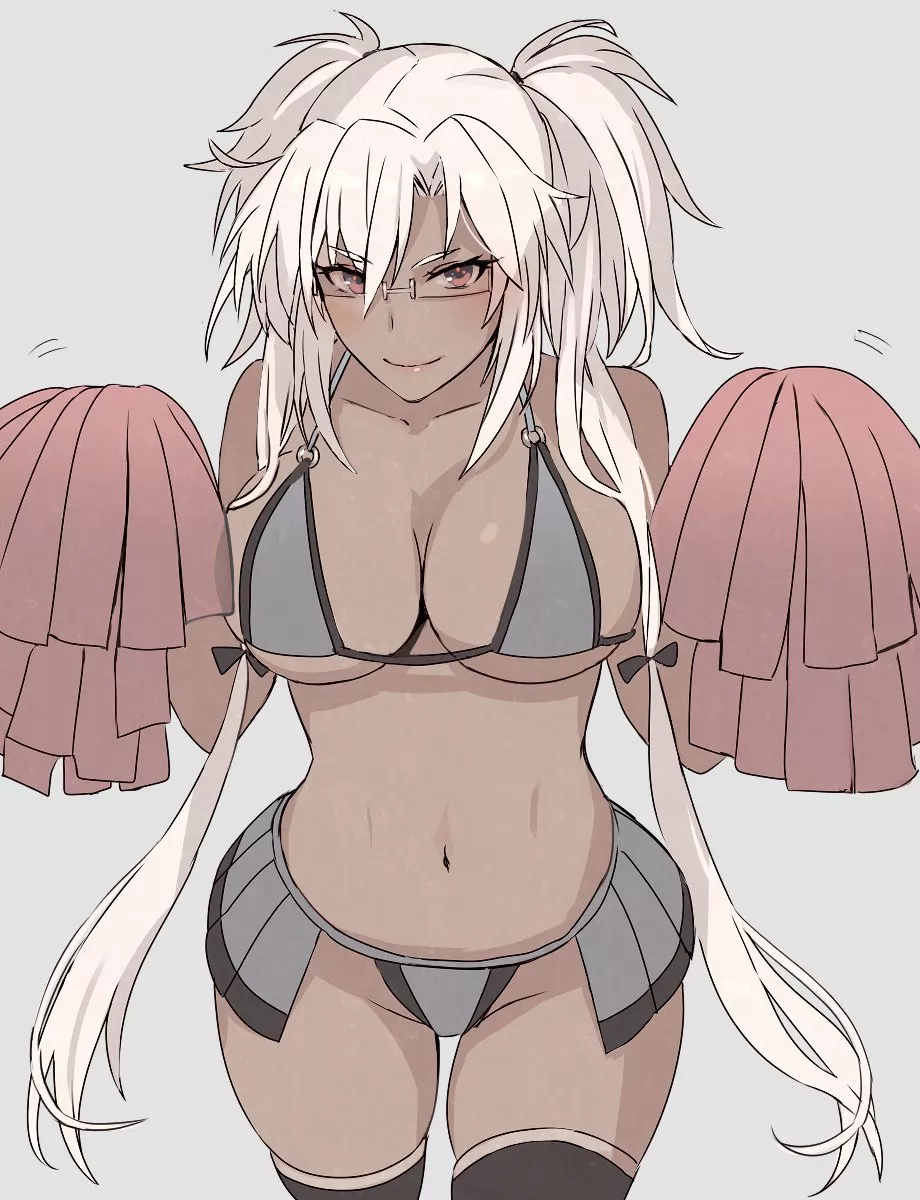 Musashi trying out cheerleading in a bikini [Kancolle] posted by namiaiman