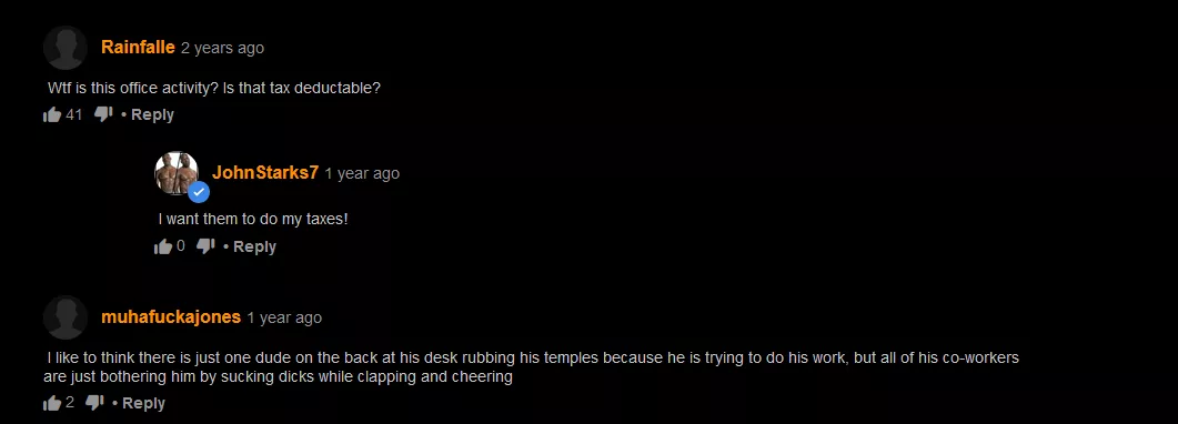 The video was of an apparently corporate party posted by SheenaAquaticBird