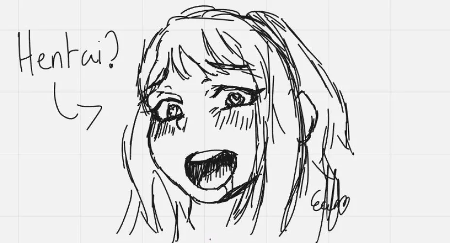 LF Mono source: image, heart eyes, open mouth, head only, drooling, blush, ochako ururaraka?, artists signature, doodle, messy by jbcool108