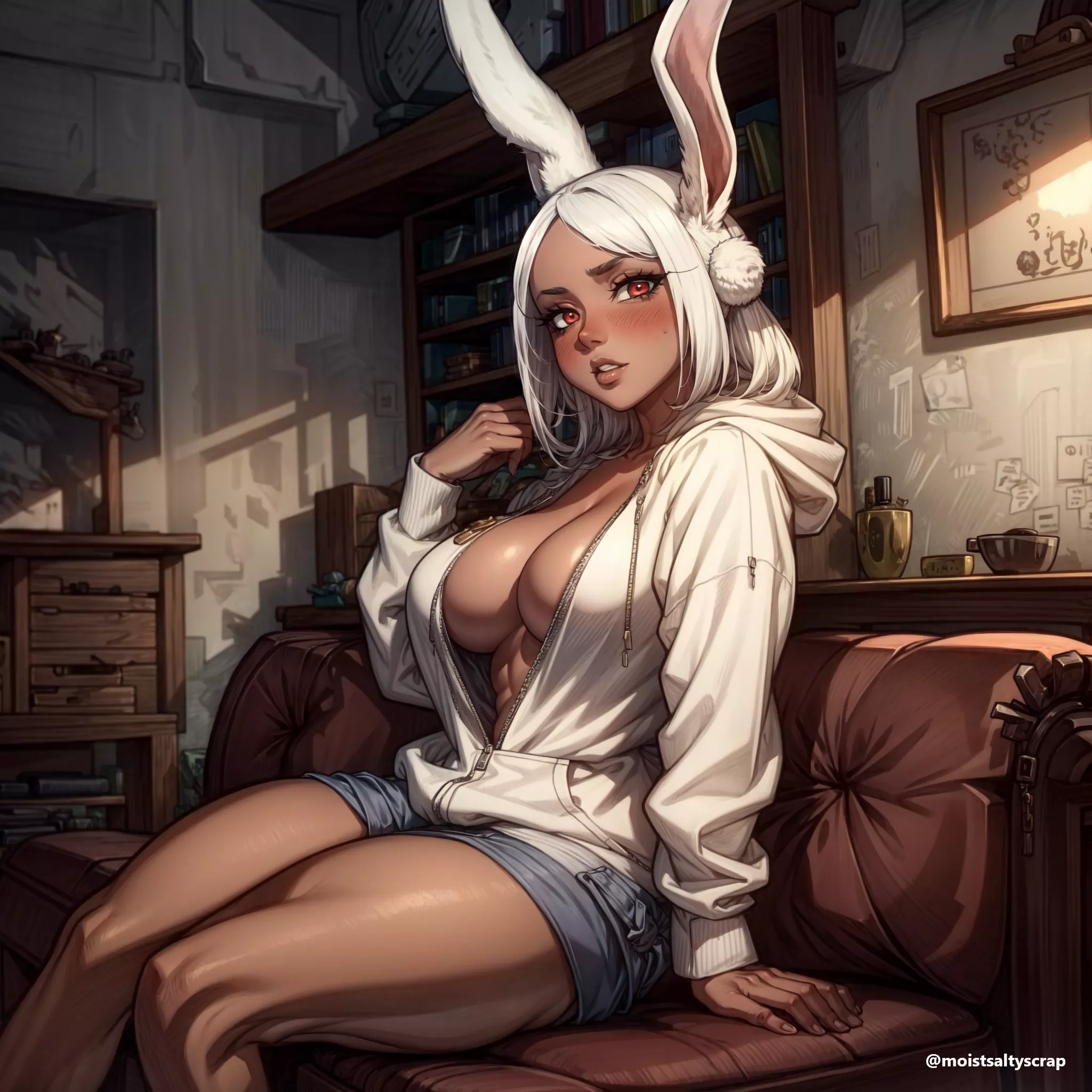 Mirko in a Hoodie [My Hero Academia] generated by (@moistsaltyscrap) posted by TheMoistSaltyFry