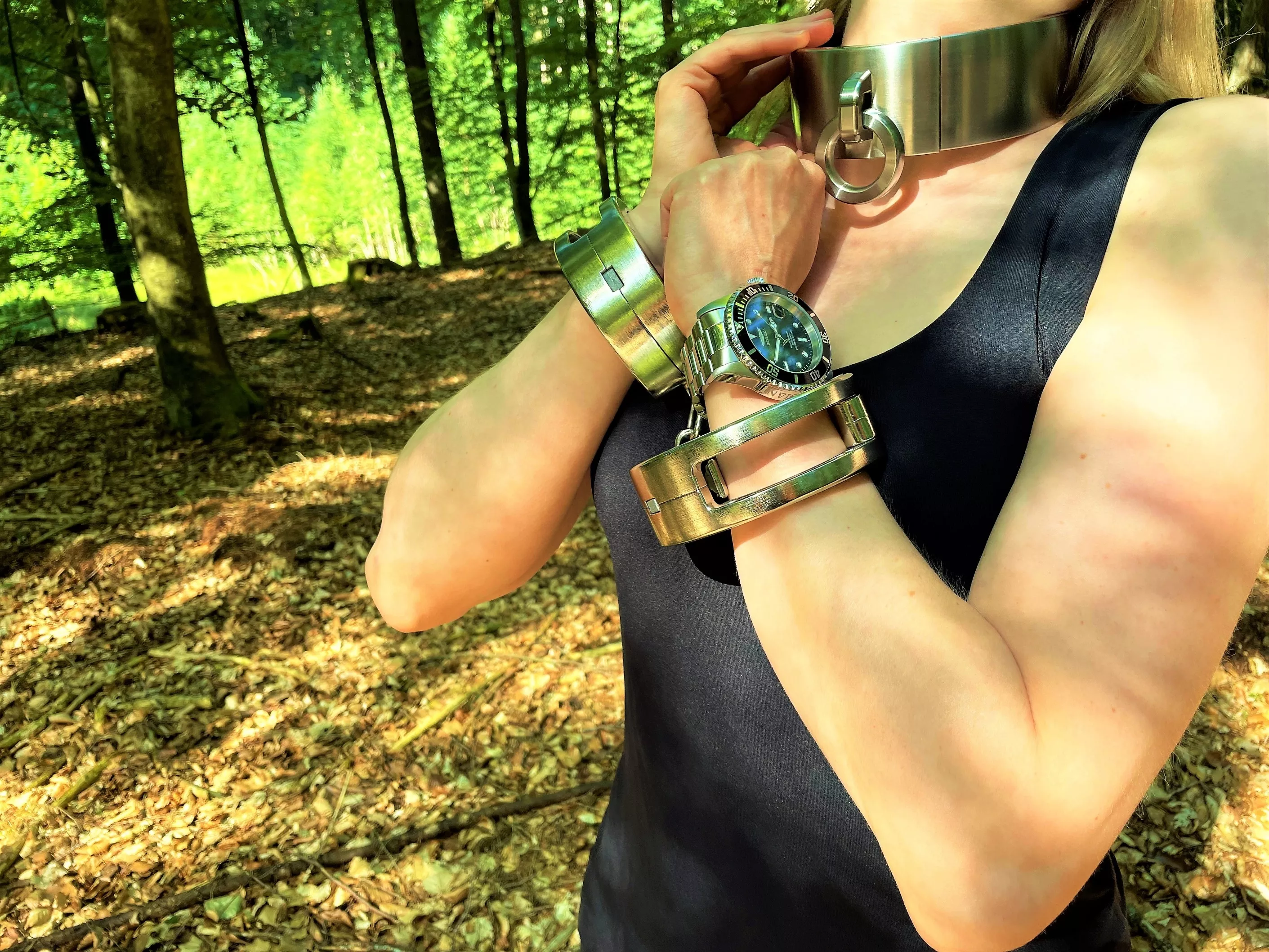 My metal collar might be a bit much for public use - what do you think? posted by JessicaShackled