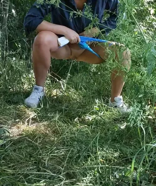 Pissing outside is always a bit risky, but I love it. by nJoy_Anna