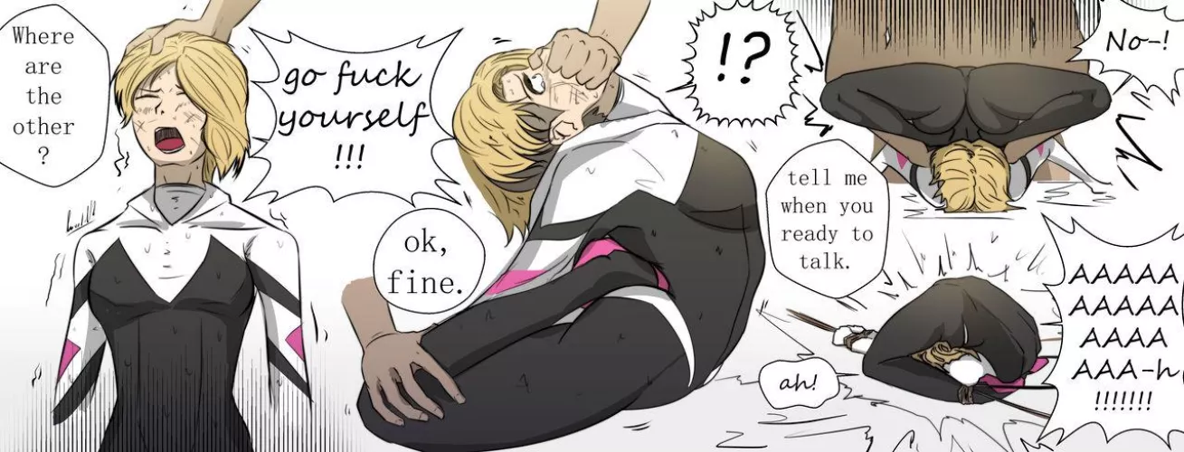 Spider Gwen being tortured by Helpful-Ad-4401