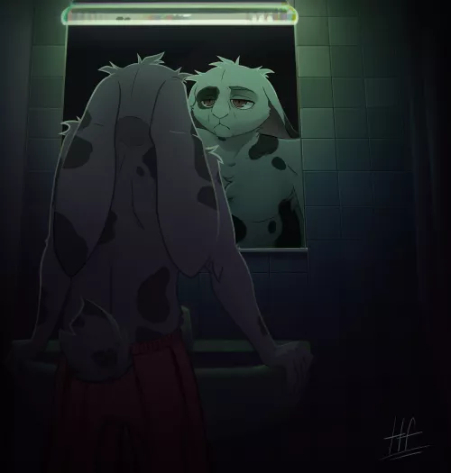 Tired🐰 (commission) [by me, @heretic.fox on Instagram] by 1ratamo1