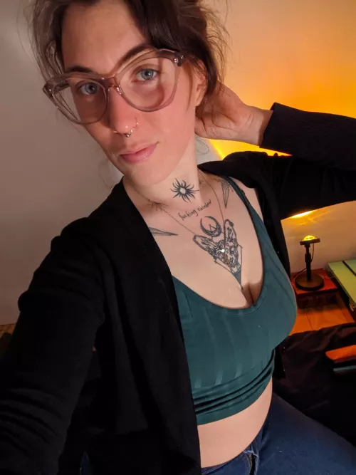 Wearing my new glasses by mandarinawine