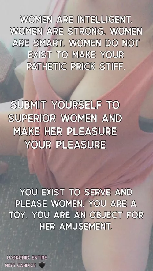 A reminder to the subs that Dominant women don’t exist for your pleasure….you exist for ours. by Orchid-Entire
