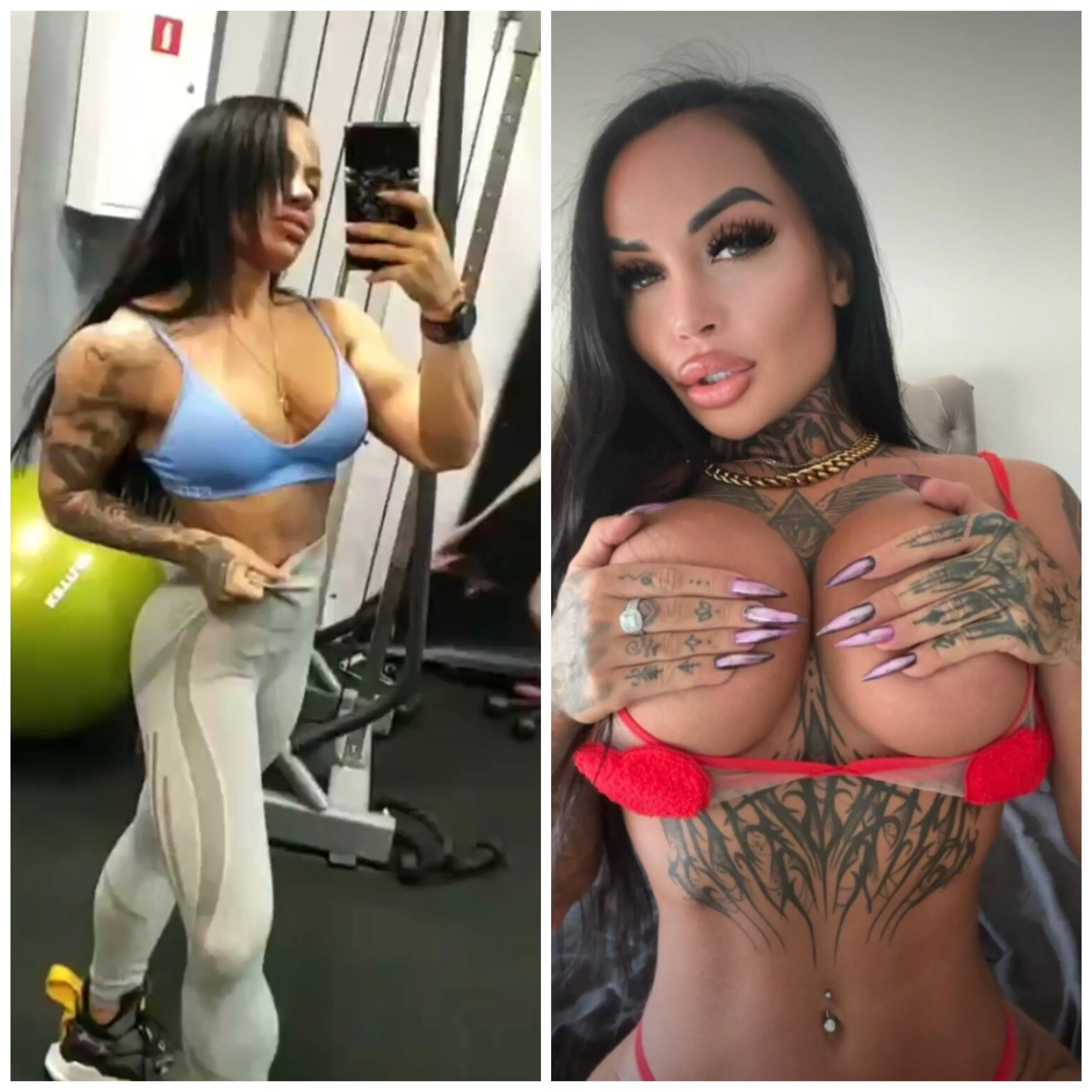 Before and after bimbofication posted by coedolsz