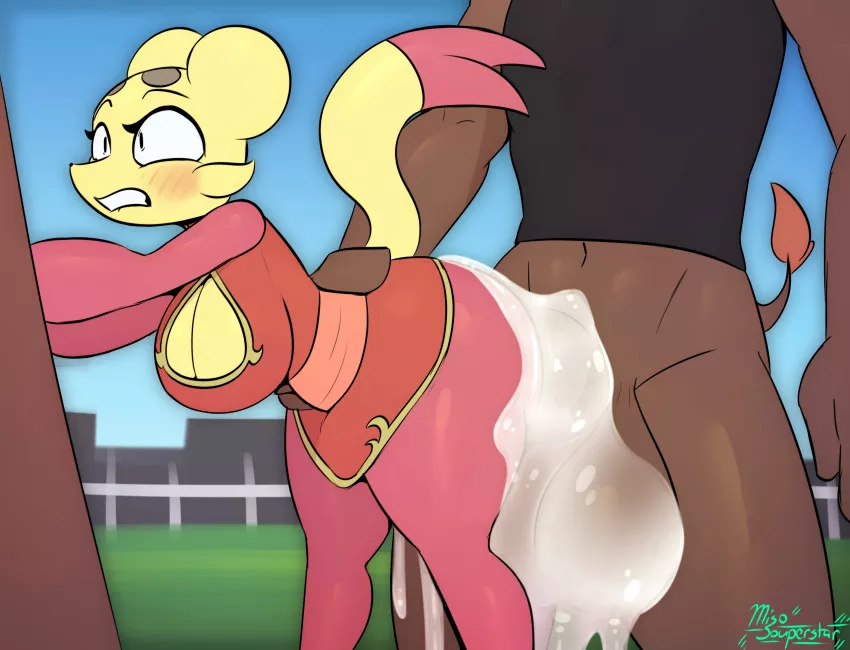 Looks like this pokegal accidentally tripped into he bull's pen... (Misosouperstar) posted by Dom-Master-Dom