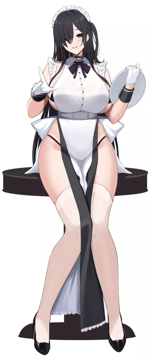 thiccc milf maid [original] by Zewen_Senpai