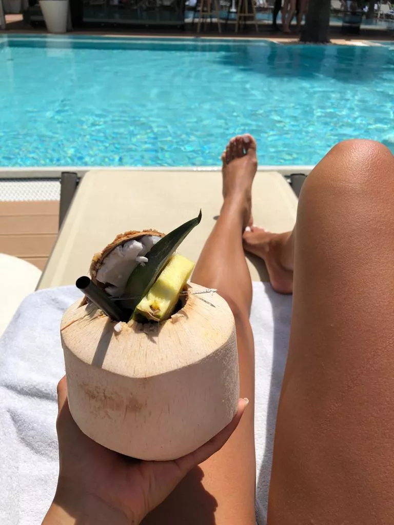 Chilling at a pool but I am missing you ❤️ posted by footsiehottie