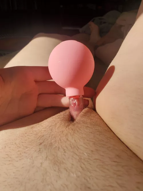 Couldn't wait to use my new clit pump today [f] by sweetelb