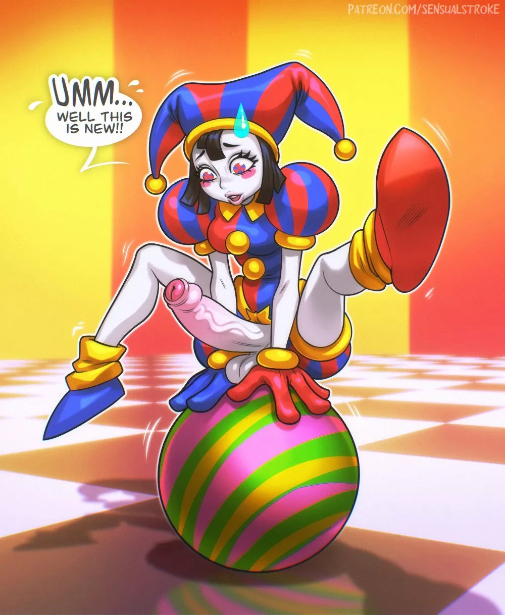 Pomni is confused 😳 (SensualStroke) posted by Vikalex_Art