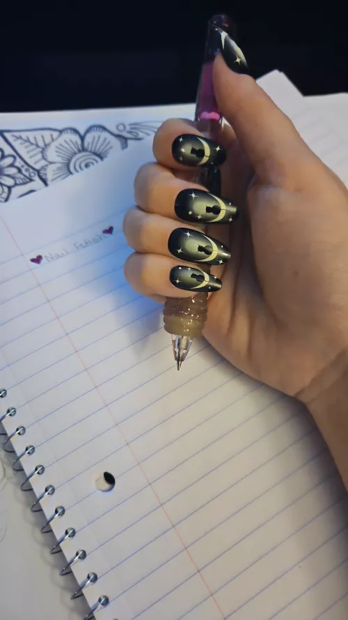 Spooky cat nails by xDixonCiderx