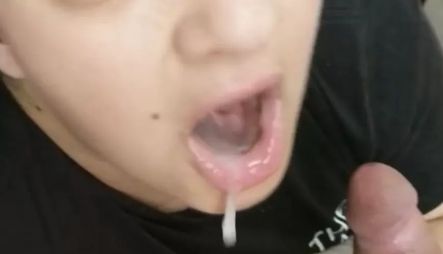 Dripping his cum out of my mouth by nm8586