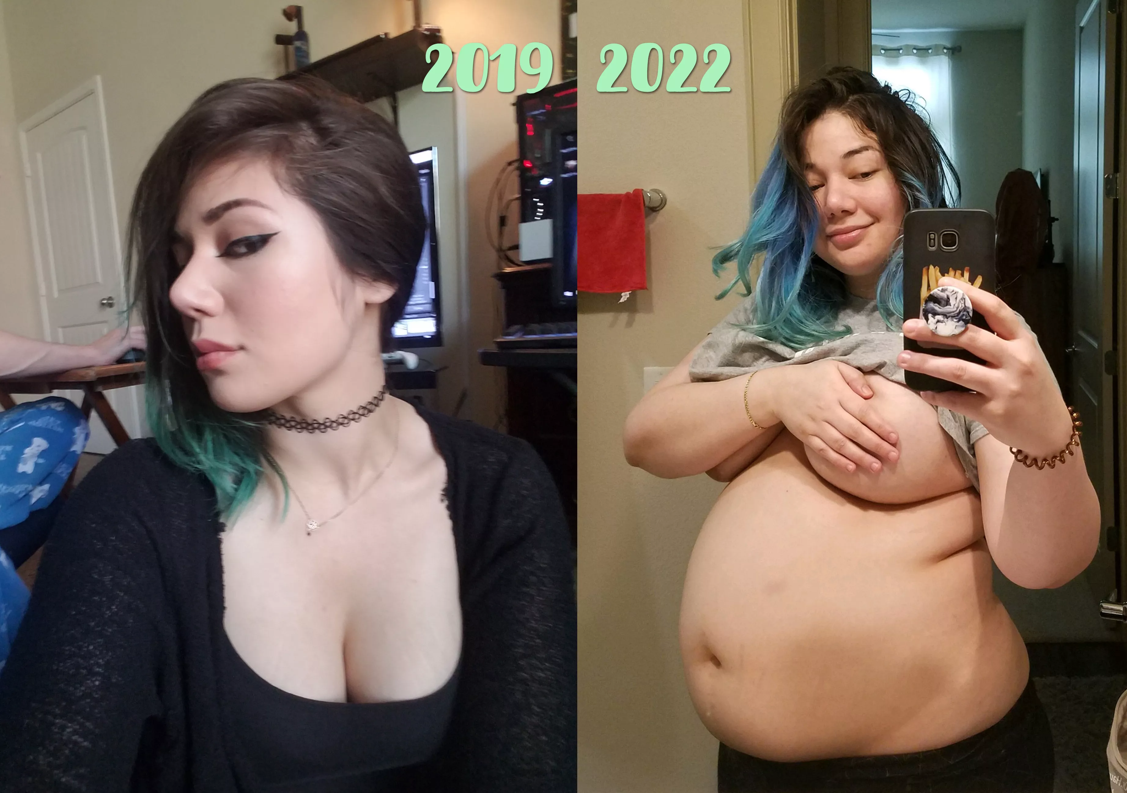 Firm jawline or fat tummy? One's gotta go. 🤣 posted by CouchQueenie