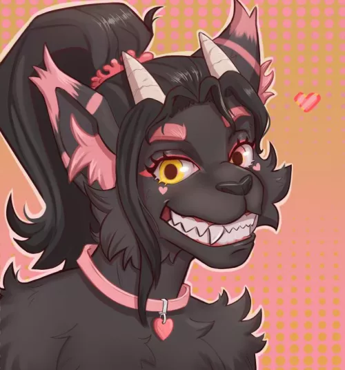 I added horns to my fursona [art by me] by Ariin-art