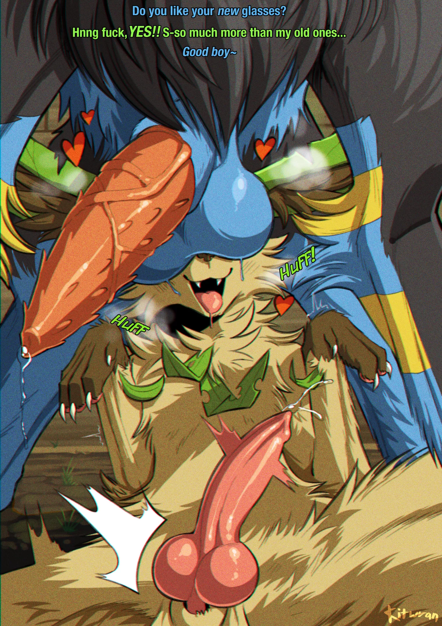 Luxray and Leafeon ;3 [MM] (Kitwran) posted by Rykozi3D