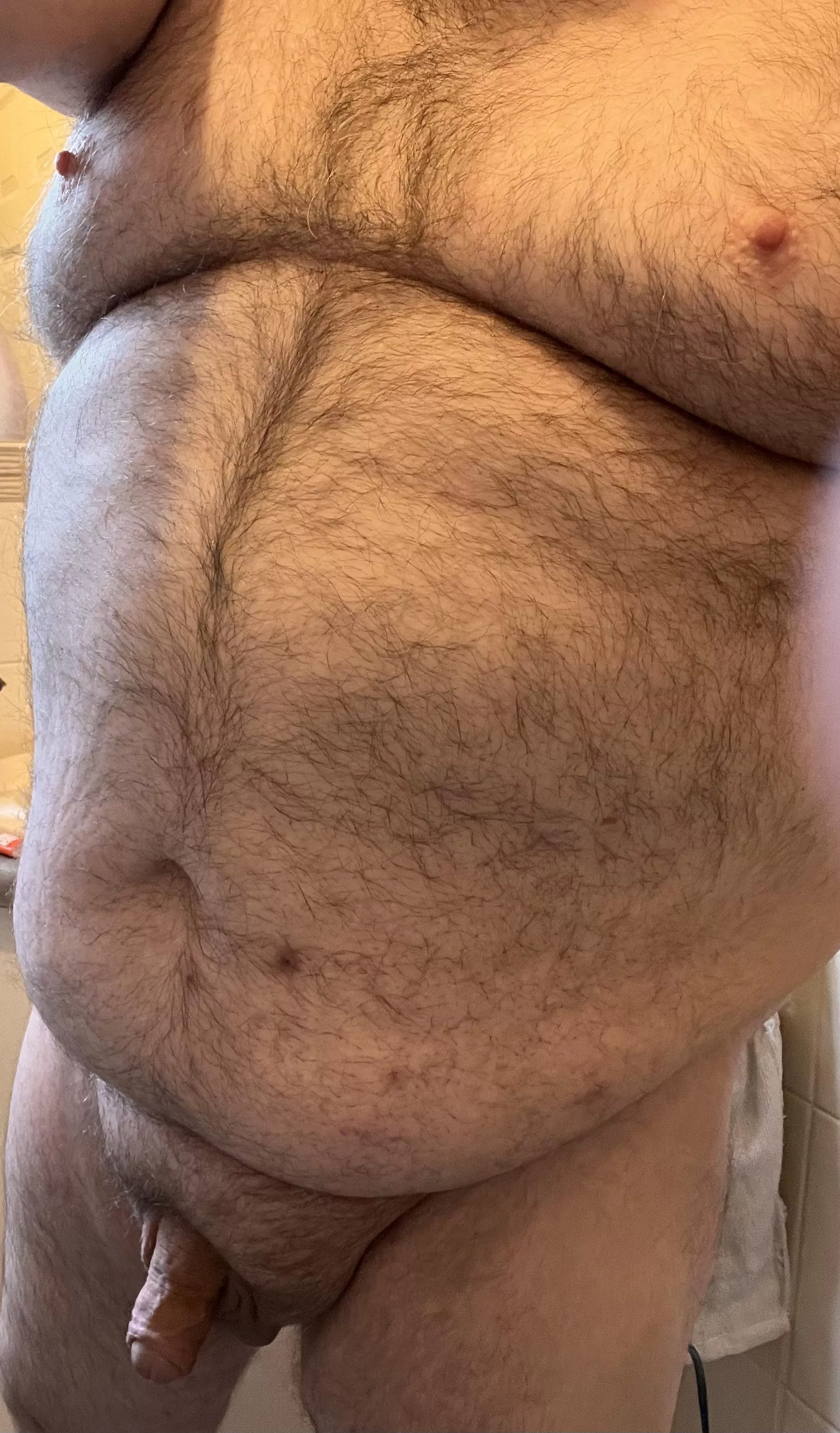 My man’s chunky body. Would you play with us? posted by Maturechubbycouple